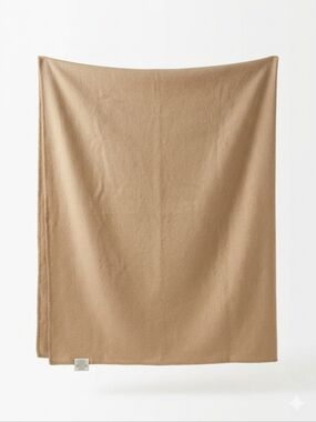 Faribault Mill 100% Pure Virgin Wool Queen Blanket 93x96 Camel USA Vintage